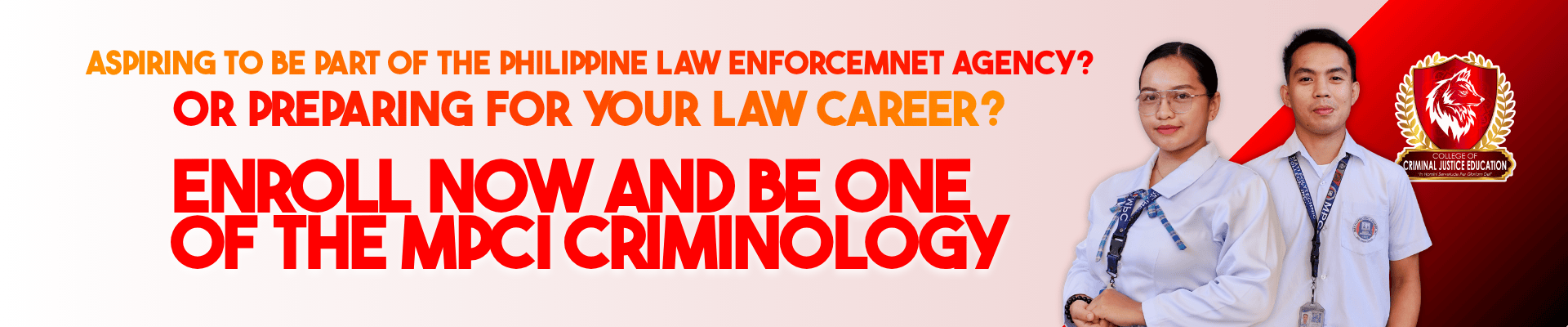Bachelor of Science in Criminology Banner